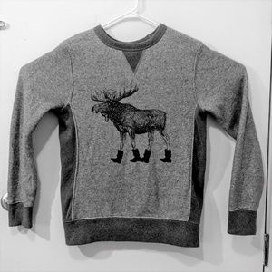 Merona French terry crew small MOOSE sweatshirt